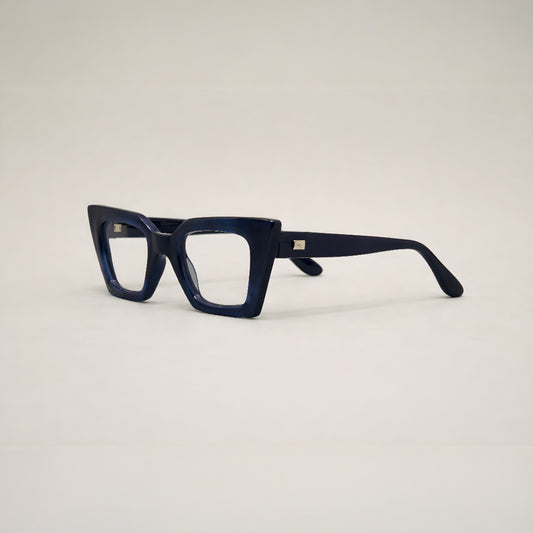Artisan Monolith Midnight Cobalt Square Frames — Sculpted Dual-Tone Optical Eyewear