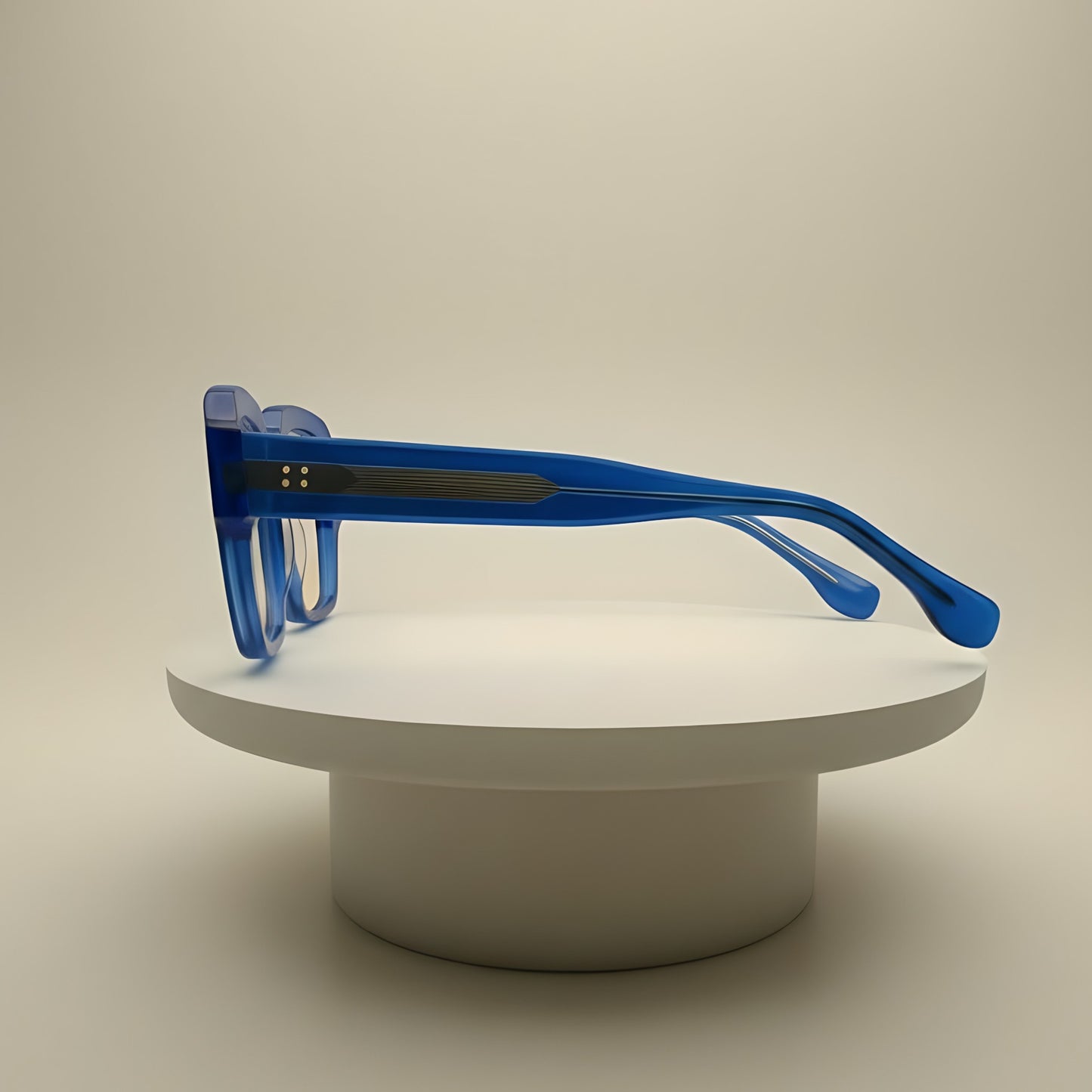 Ocean Translucent Square Optical Frames – Bold Handcrafted Acetate Eyewear in Deep Blue