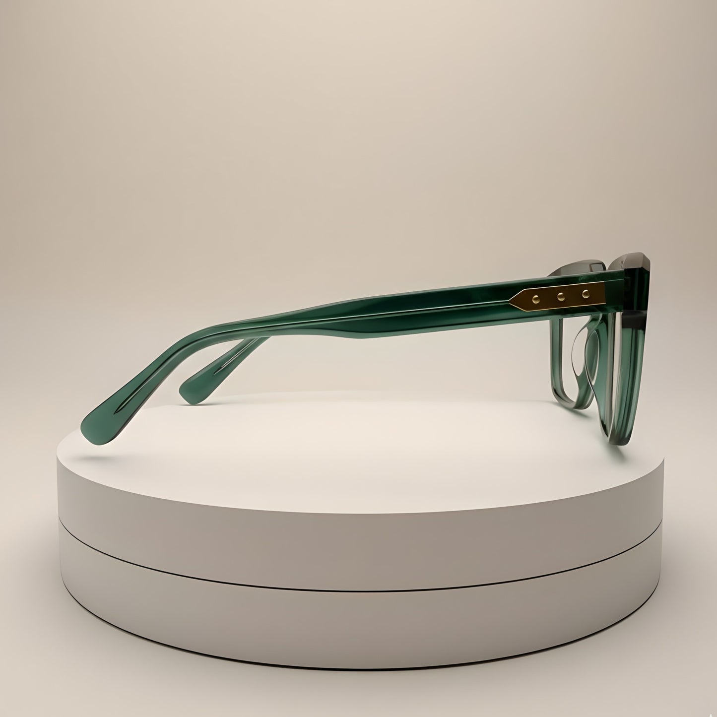 Emerald Translucent Square Optical Frames – Bold Handcrafted Acetate Eyewear in Forest Green