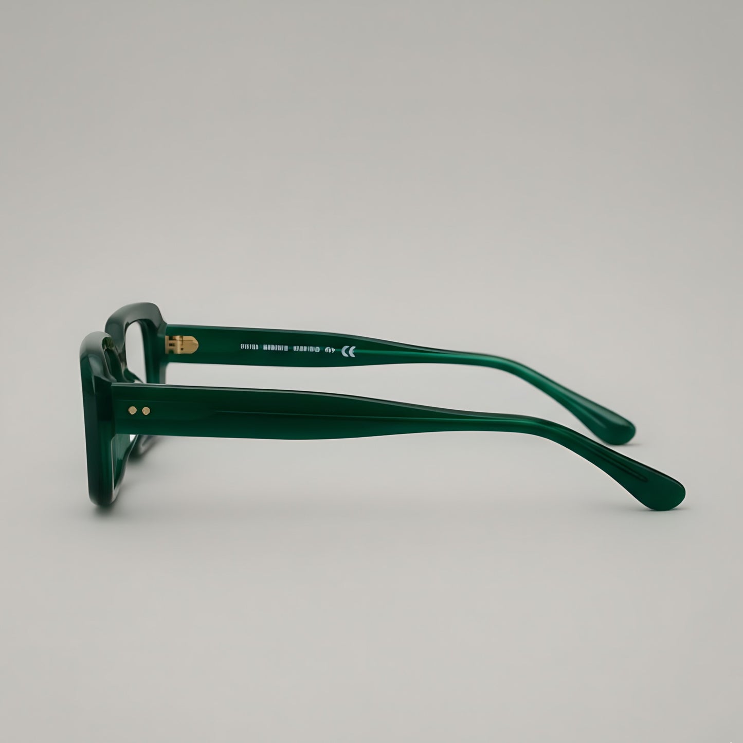 Deep Emerald Green Sculpted Square Optical Frames – Bold Handcrafted Acetate Eyewear