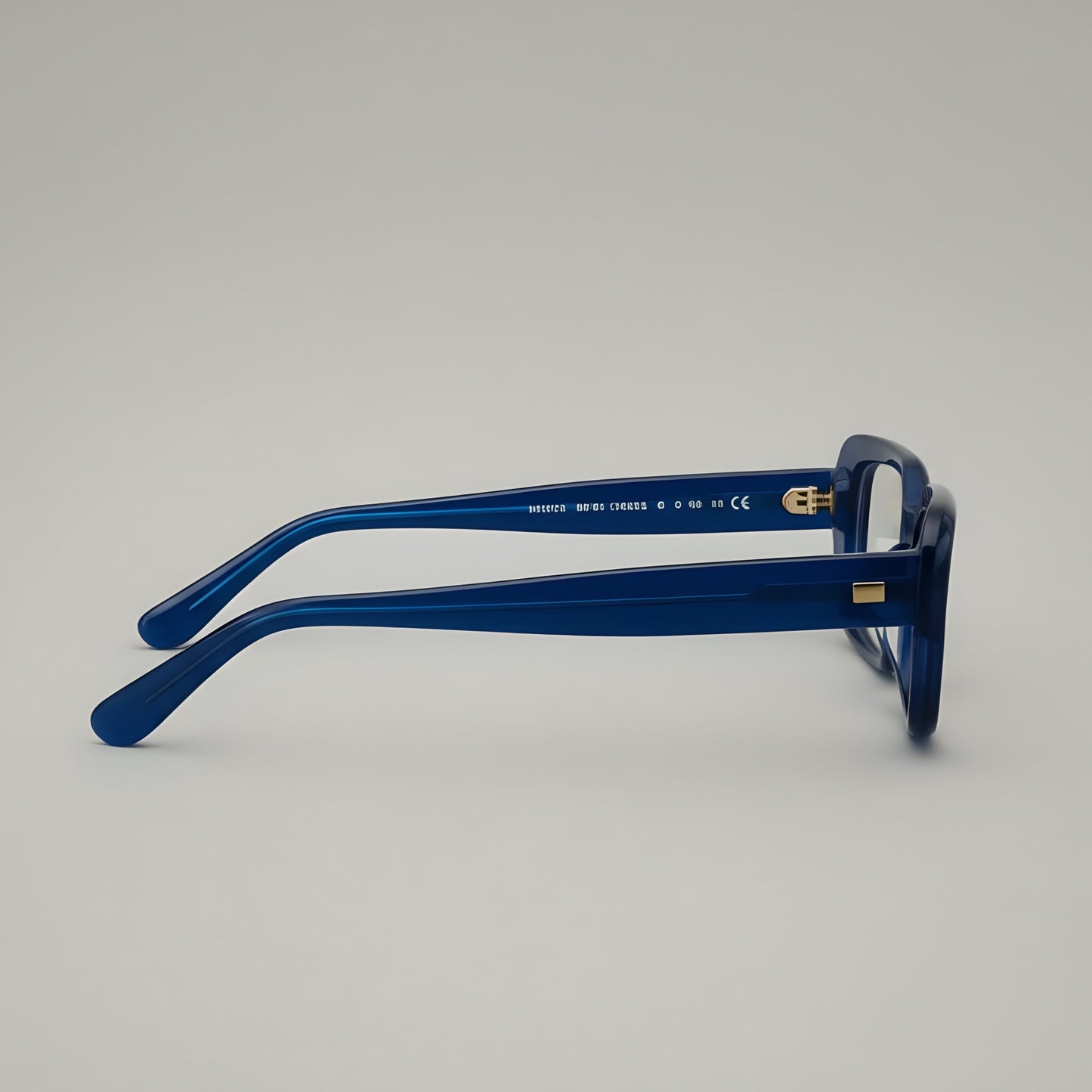 Navy Blue Sculpted Square Optical Frames – Bold Handcrafted Acetate Eyewear