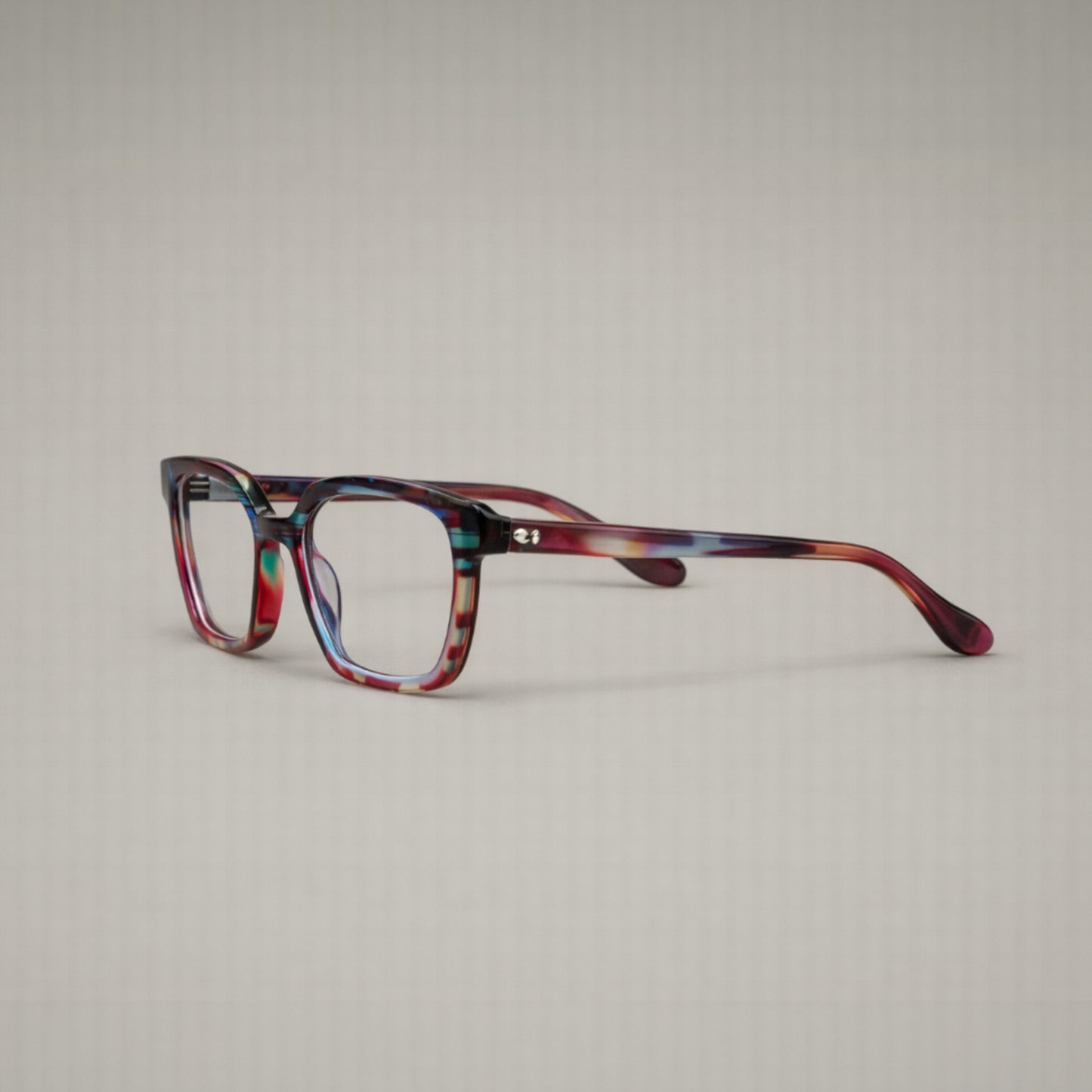 Artisan Monolith Prism Mosaic Frames — Sculpted Multi-Tone Geometric Eyewear