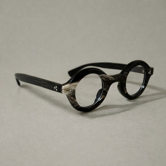 Natural Horn Heritage Round Frames — Artisan Handcrafted Bull Horn Optical Eyewear