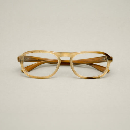Natural Horn Sculpted Frames — Artisan Handcrafted Cow Horn Architectural Optical Eyewear