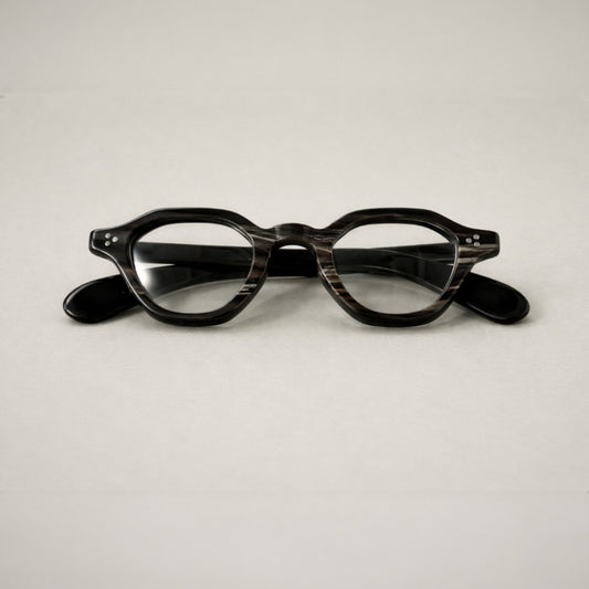 Black Obsidian Natural Horn Panto Frames — Artisan Handcrafted Bull Horn Optical Eyewear