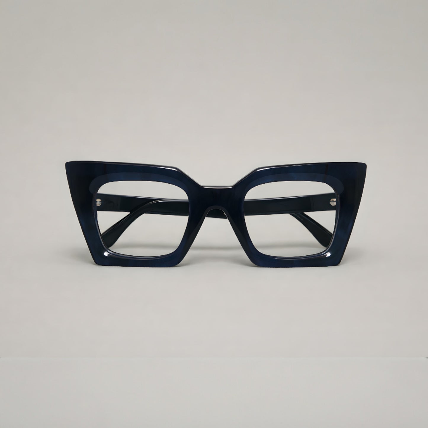 Artisan Monolith Midnight Cobalt Square Frames — Sculpted Dual-Tone Optical Eyewear