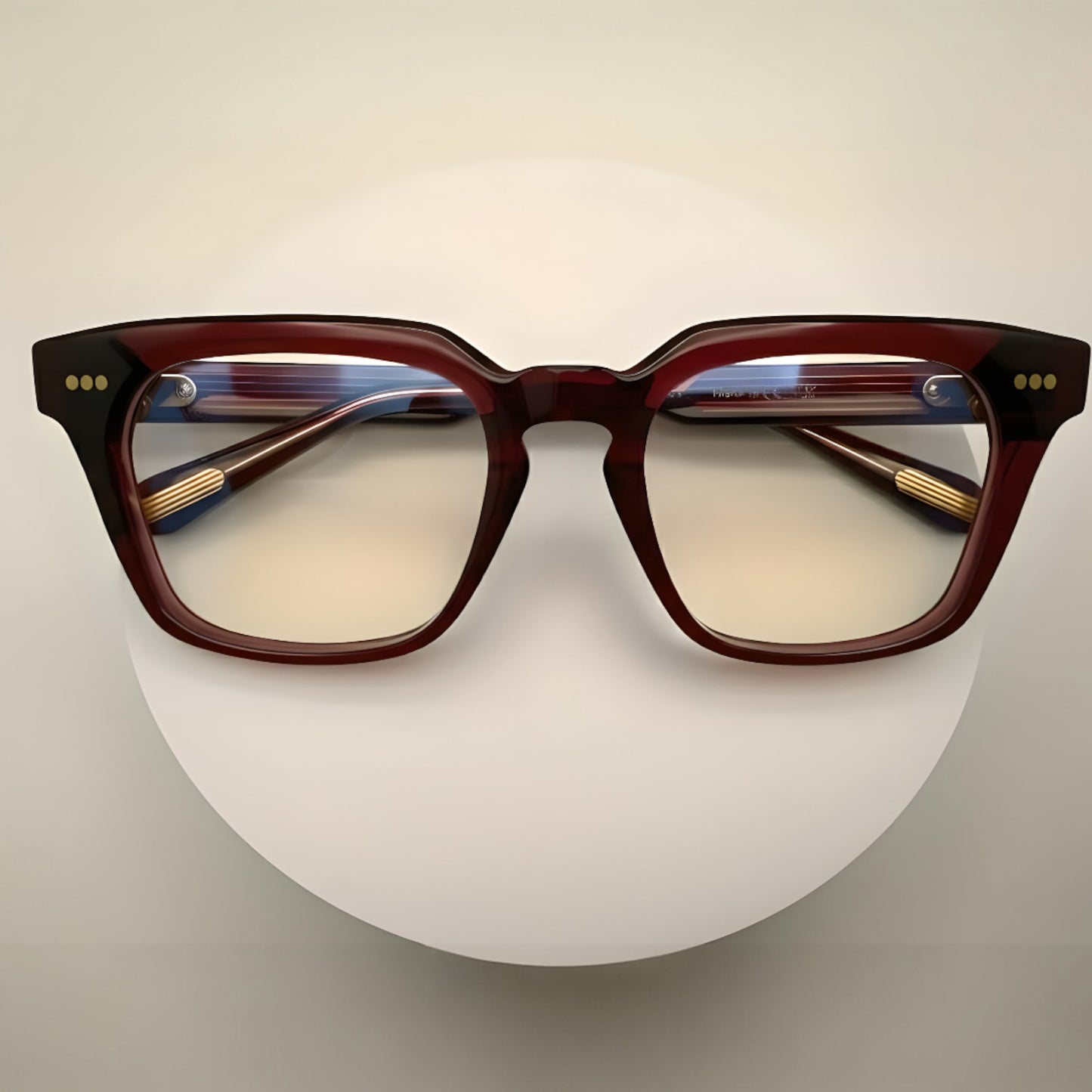 Deep Crimson Heritage Square Optical Frames – Handcrafted Bold Acetate Eyewear in Rich Burgundy