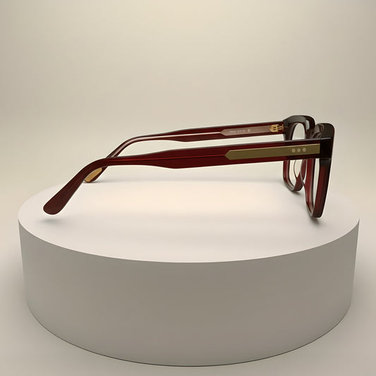Deep Crimson Heritage Square Optical Frames – Handcrafted Bold Acetate Eyewear in Rich Burgundy