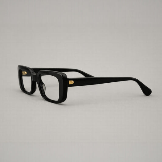 Onyx Sculpted Square Optical Frames – Bold Handcrafted Acetate Eyewear in Classic Black